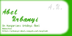 abel urbanyi business card