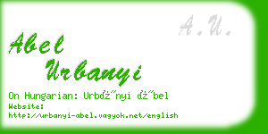 abel urbanyi business card